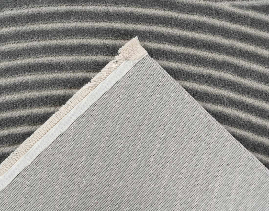 Tapis rectangulaire motif abstrait gris anthracite