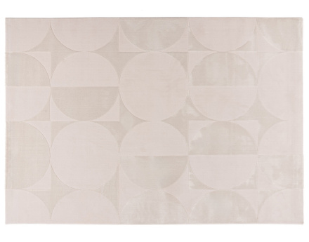 Tapis rectangulaire motif géométrique beige Telio