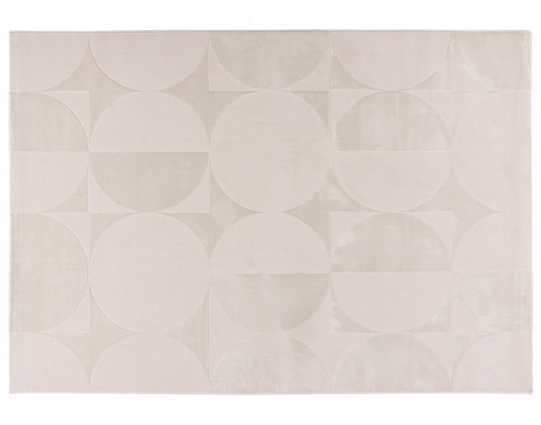 Tapis rectangulaire motif géométrique beige Telio