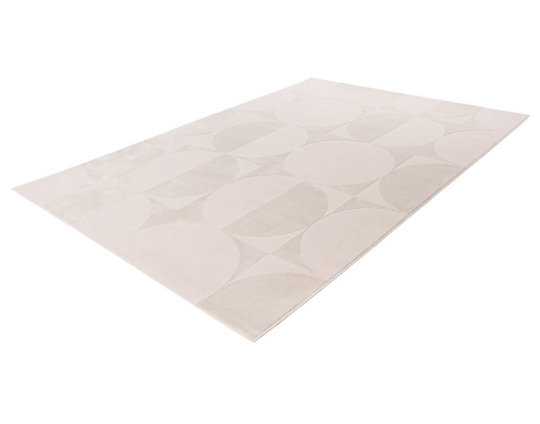 Tapis rectangulaire motif géométrique beige Telio