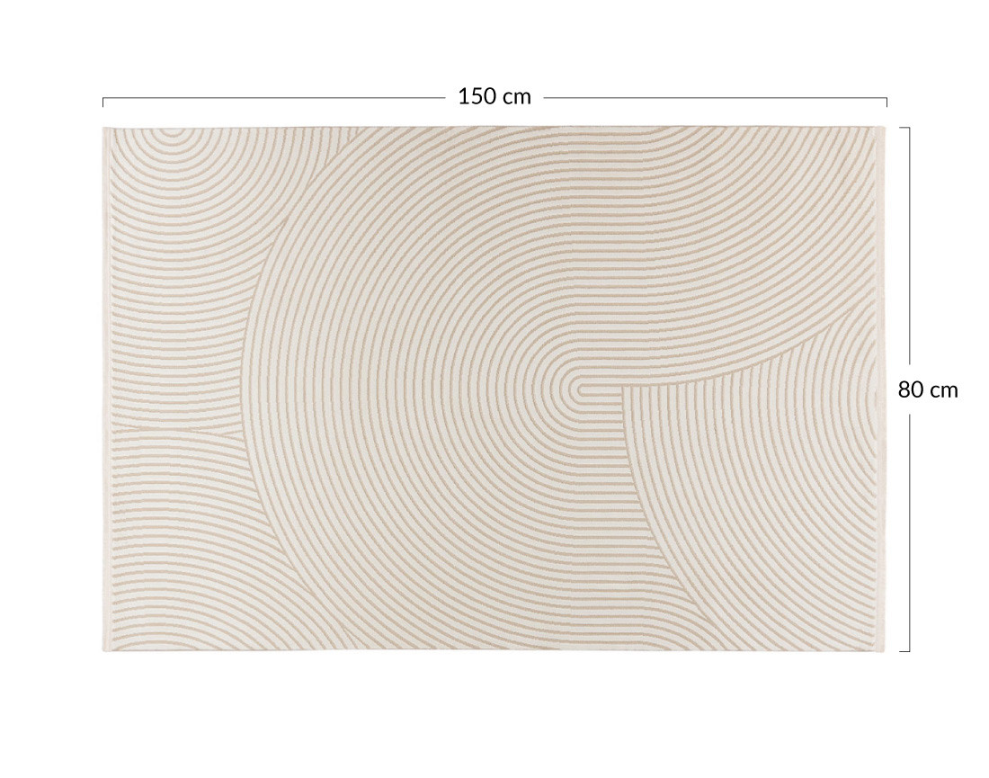Tapis rectangulaire motif abstrait beige Telio