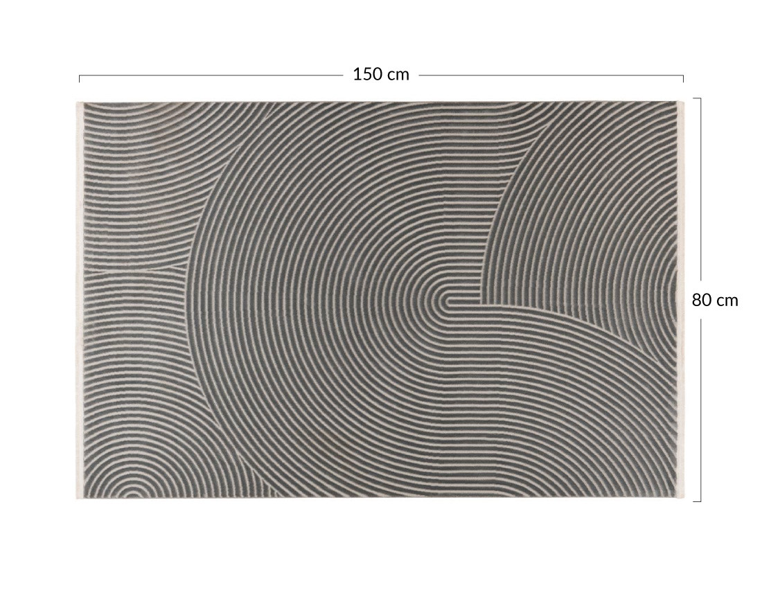 Tapis rectangulaire motif abstrait gris anthracite