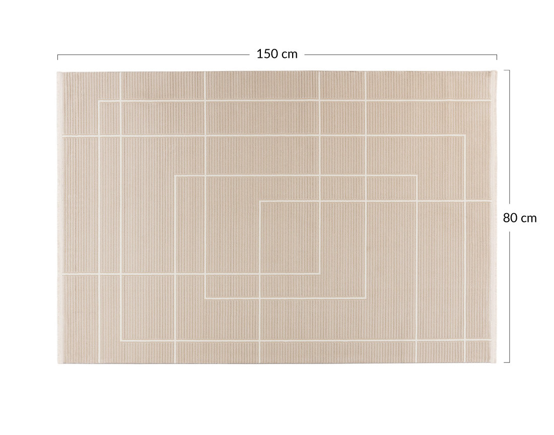 Tapis rectangulaire motif graphique beige Telio