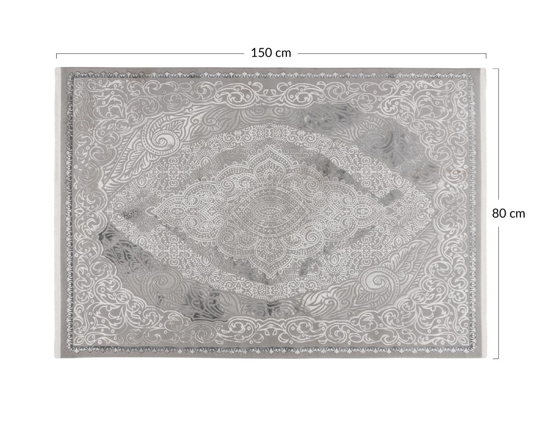 Tapis rectangulaire motif oriental gris anthracite Telio