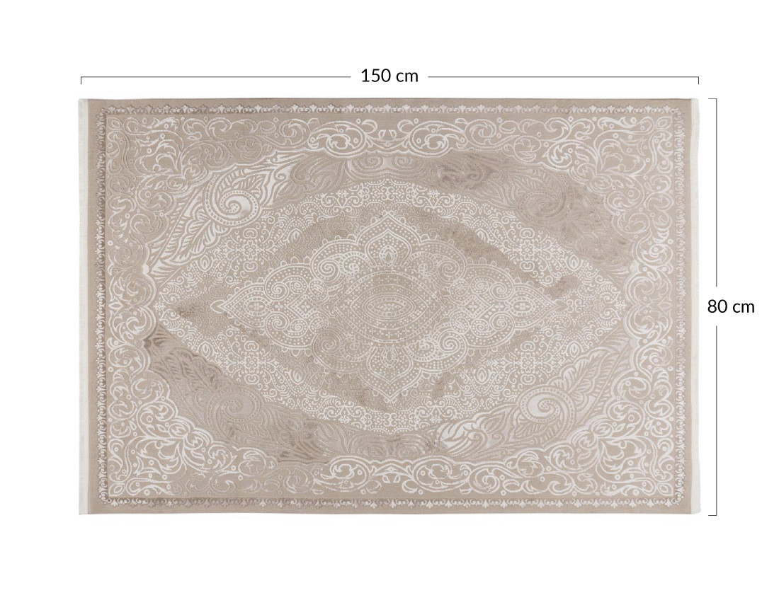 Tapis rectangulaire motif oriental taupe Telio