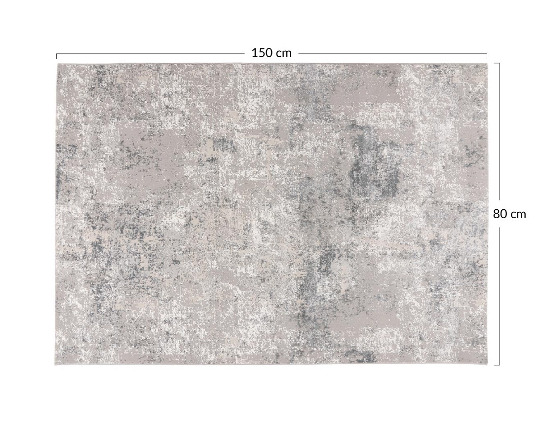 Tapis rectangulaire motif relief gris Telio