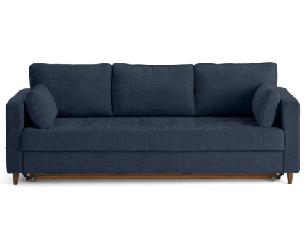 Canapé droit 3 places convertible avec poche en velours texturé Anna