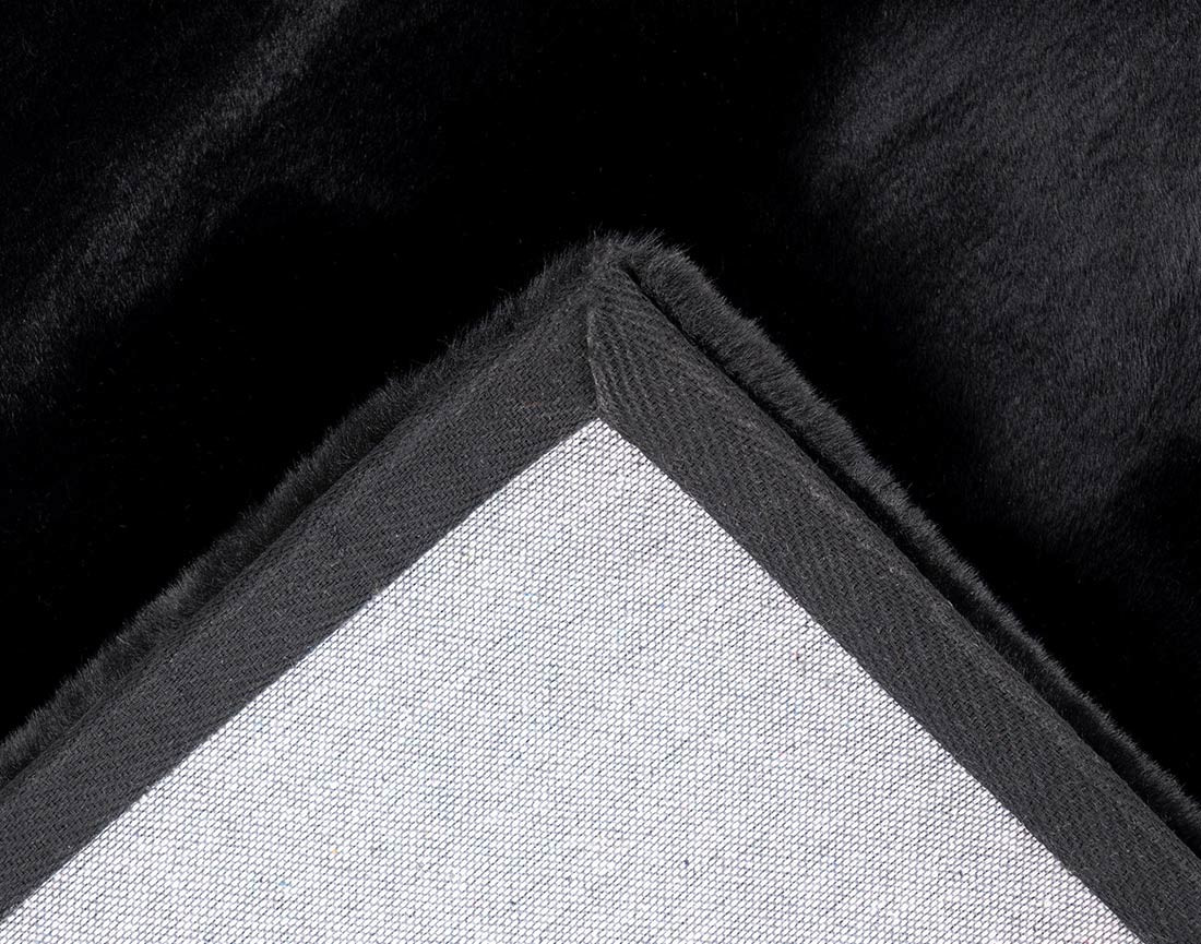 Tapis rectangulaire fausse fourrure noir Joy