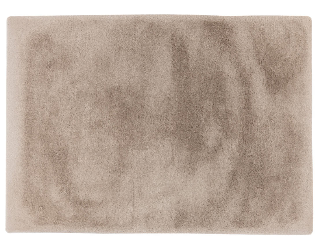 Tapis rectangulaire fausse fourrure beige Joy