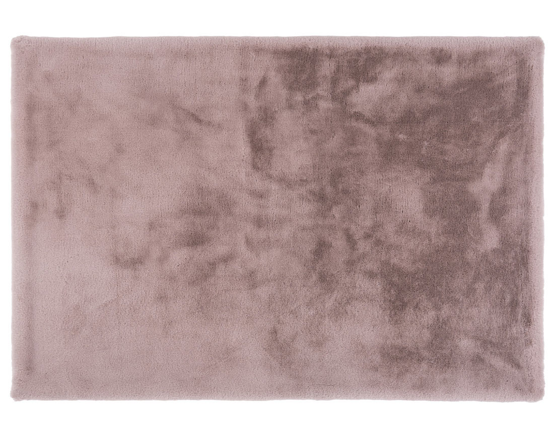 Tapis rectangulaire fausse fourrure rose Joy