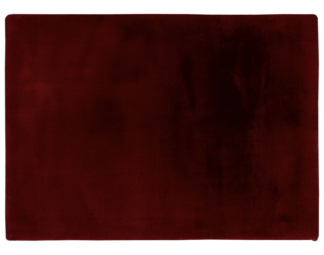 Tapis rectangulaire fausse fourrure rouge Joy