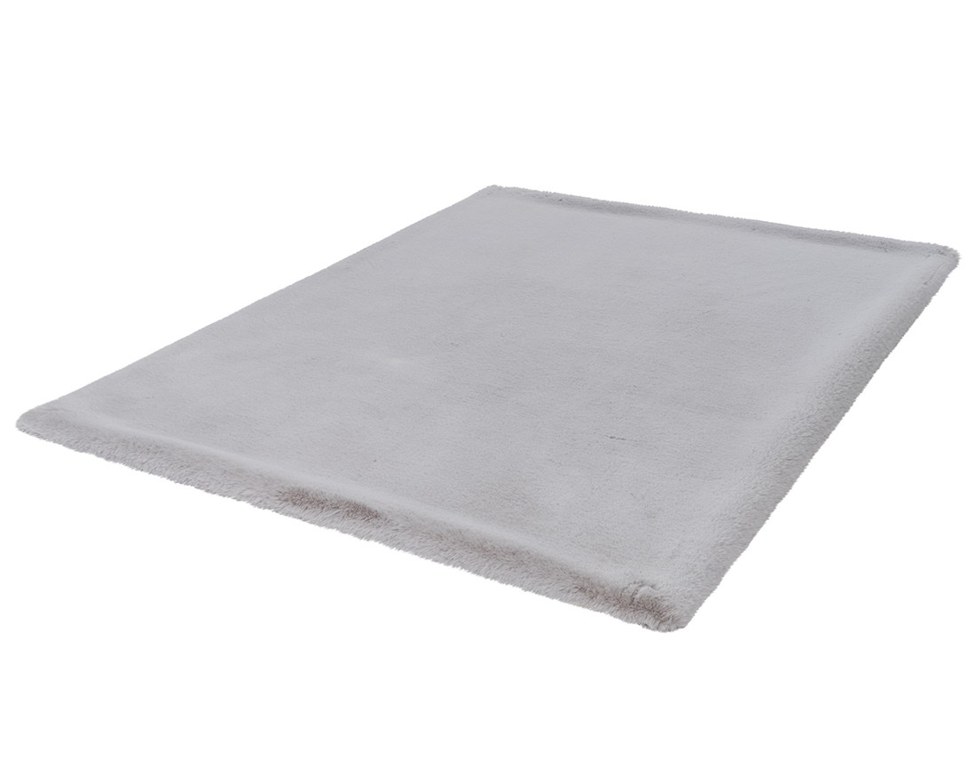 Tapis rectangulaire fausse fourrure gris Joy