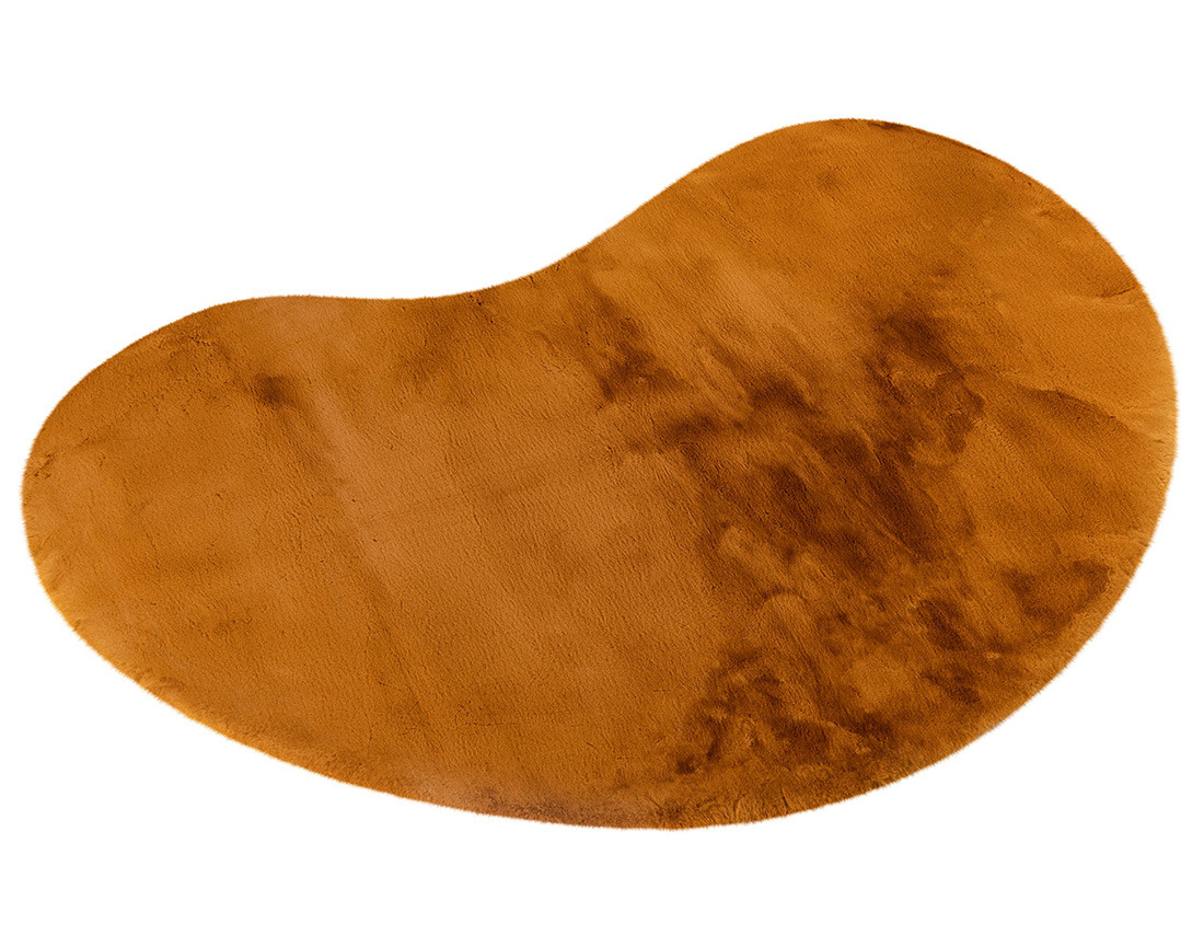 Tapis organique fausse fourrure orange Joy