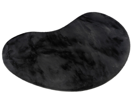 Tapis organique fausse fourrure gris anthracite Joy