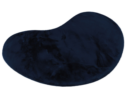 Tapis organique fausse fourrure bleu Joy