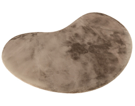 Tapis organique fausse fourrure taupe Joy