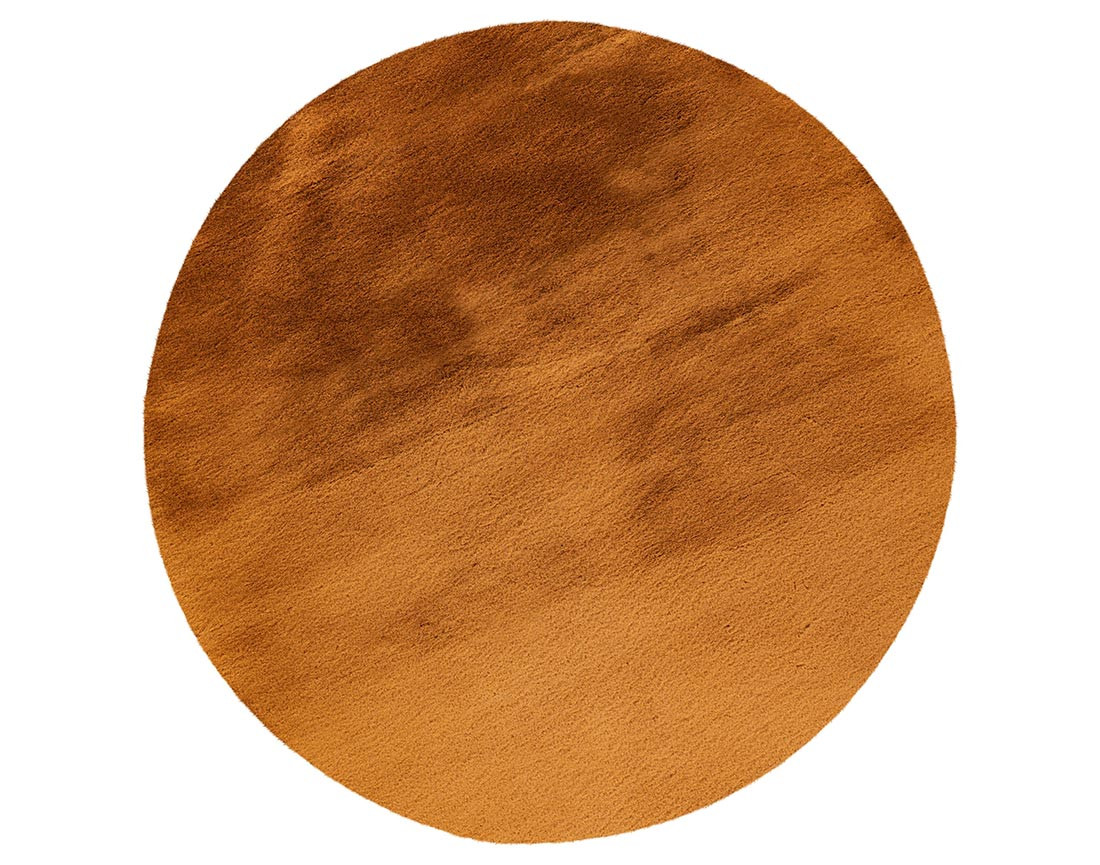 Tapis rond fausse fourrure orange Joy