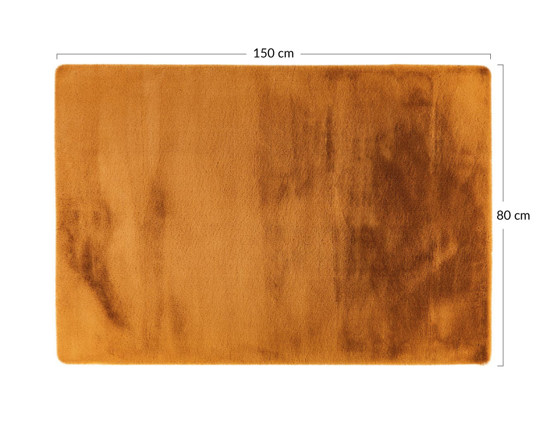 Tapis rectangulaire fausse fourrure orange Joy