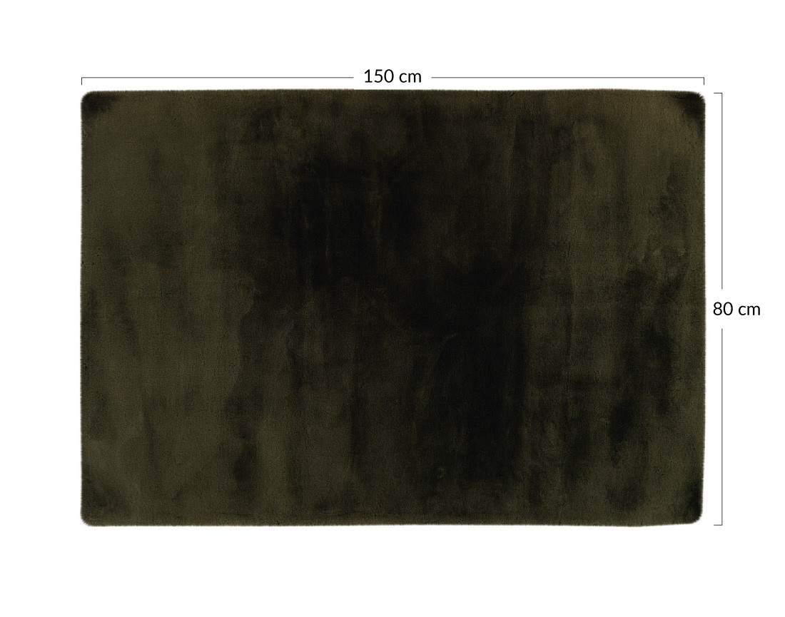 Tapis rectangulaire fausse fourrure vert Joy