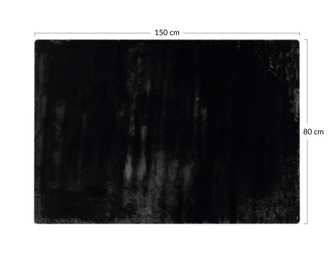 Tapis rectangulaire fausse fourrure noir Joy