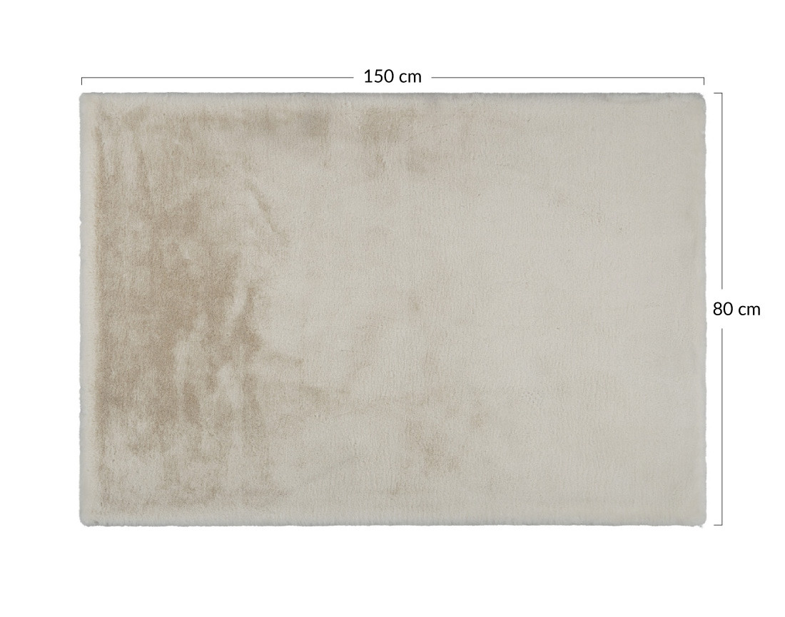 Tapis rectangulaire fausse fourrure crème Joy