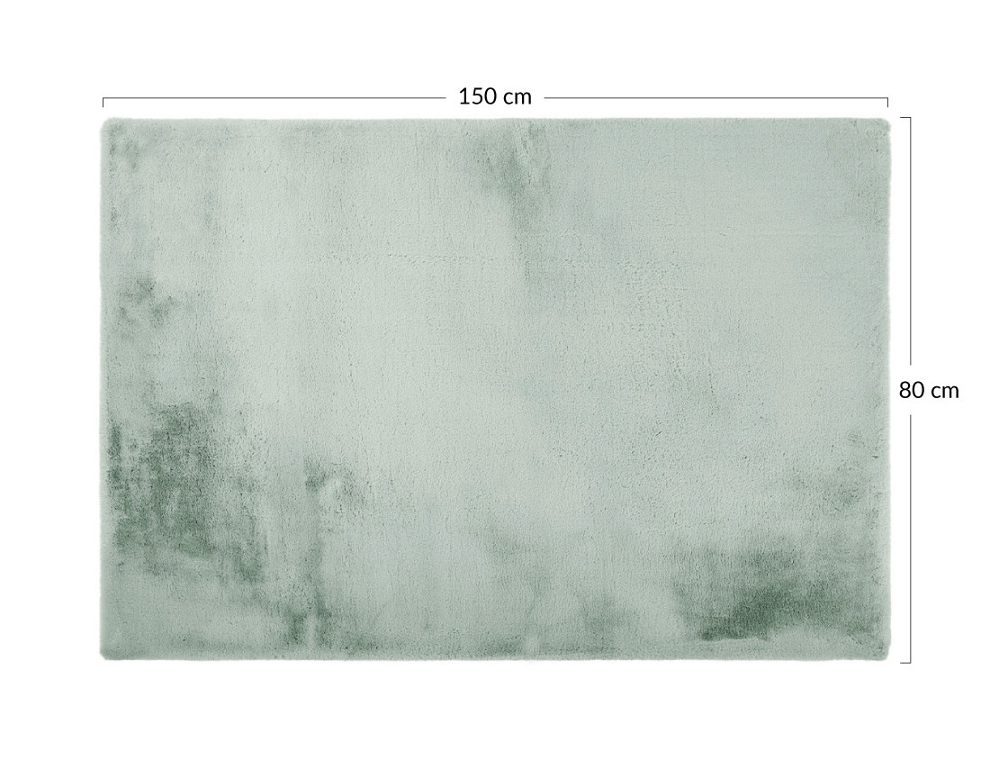 Tapis rectangulaire fausse fourrure vert sauge Joy