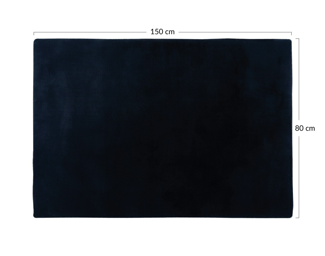 Tapis rectangulaire fausse fourrure bleu Joy