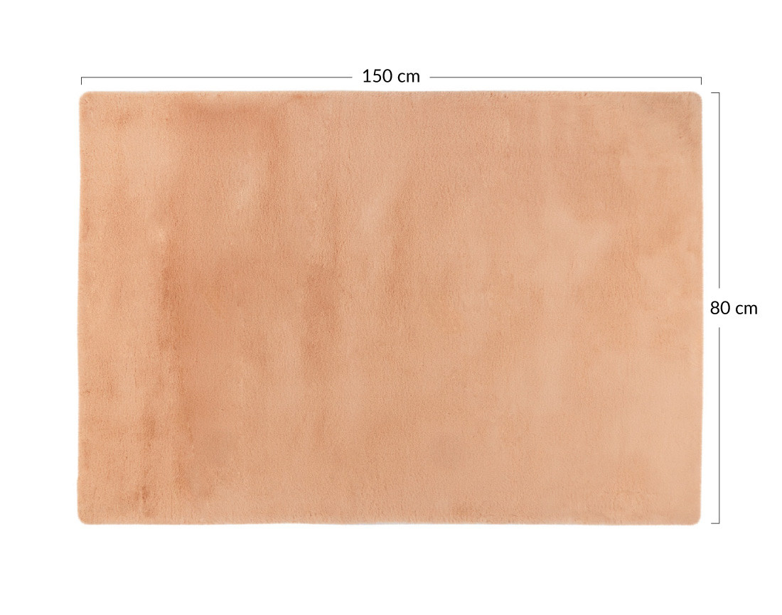 Tapis rectangulaire fausse fourrure corail Joy