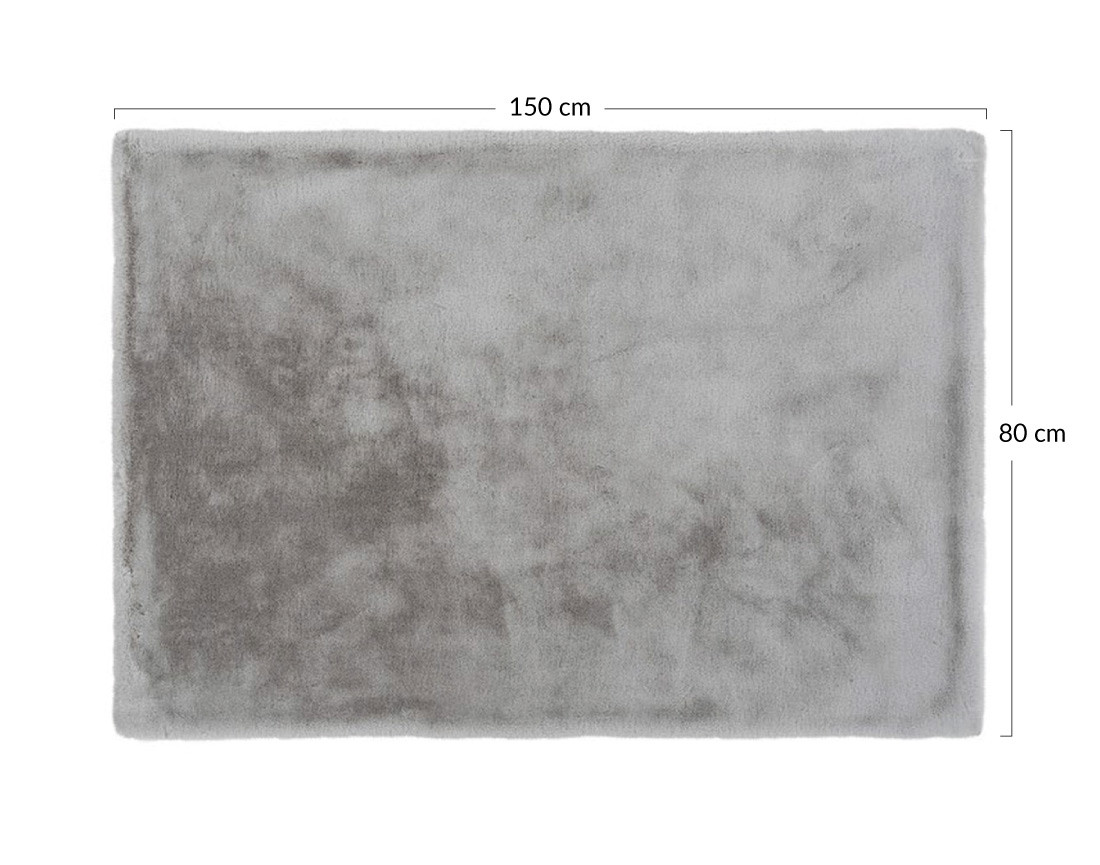 Tapis rectangulaire fausse fourrure gris Joy