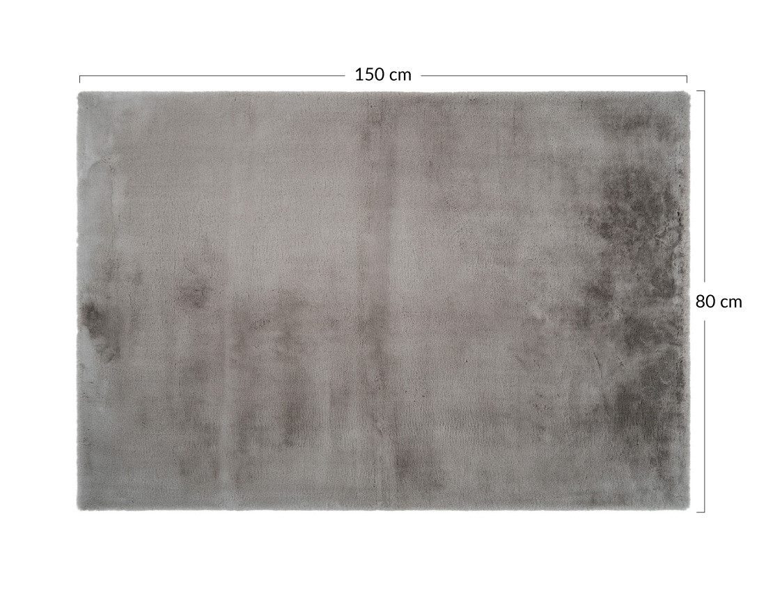 Tapis rectangulaire fausse fourrure taupe Joy