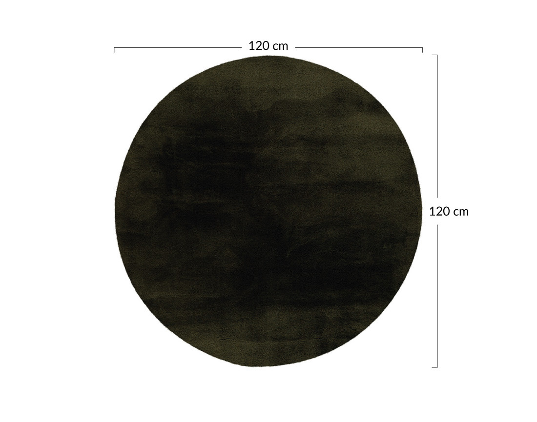 Tapis rond fausse fourrure vert Joy