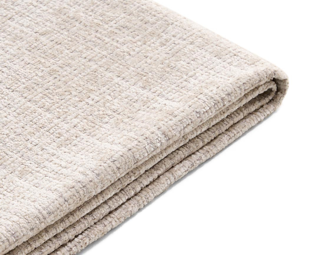 Housses en velours texturé pour canapé d'angle 3 places et 1 pouf Calgary