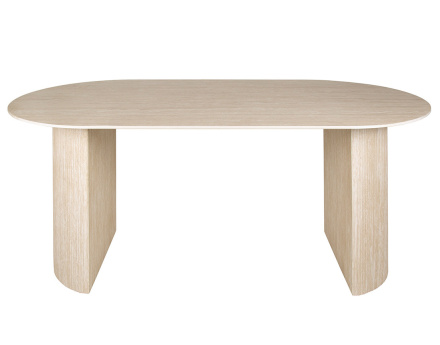 Table à manger bois effet travertin 6 personnes Maeva