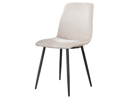 Lot de 4 chaises en velours côtelé et velours Iris