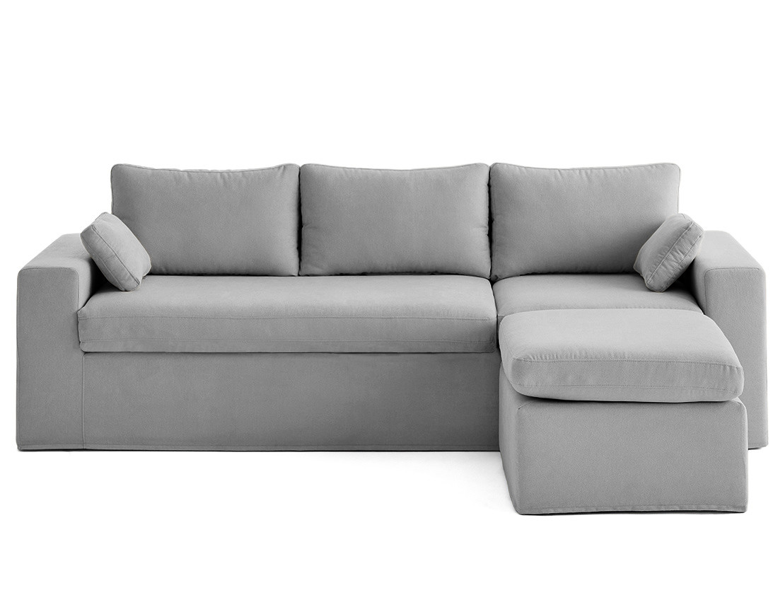 Housses en tissu pour canapé d'angle 3 places et 1 pouf Calgary