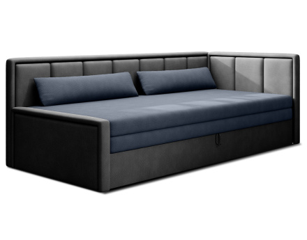 Canapé 3 places droit convertible avec coffre en velours James