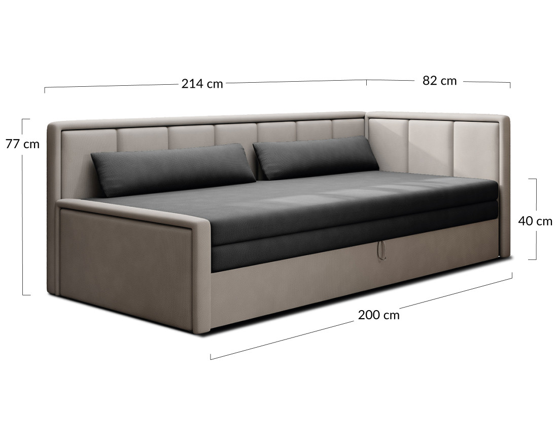 Canapé 3 places droit convertible avec coffre en velours James