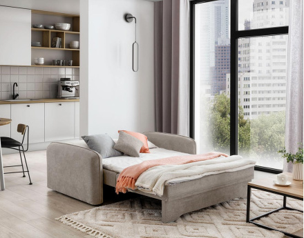 Canapé droit 3 places convertible avec coffre en velours Michelle