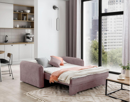 Canapé droit 3 places convertible avec coffre en velours Michelle