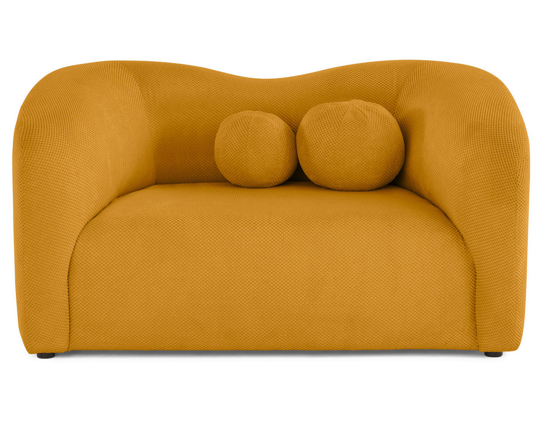 Canapé droit 2 places en velours texturé Charles