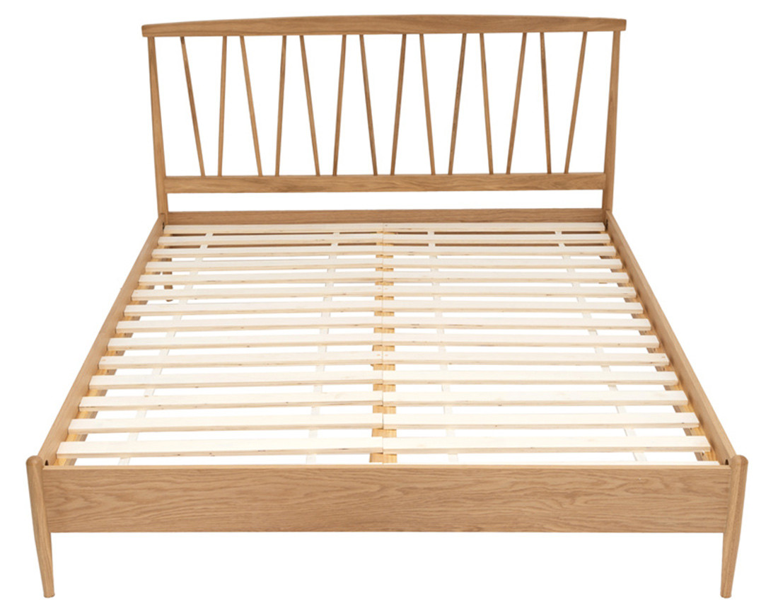 Lit 140x190 cm sommier inclus chêne massif Copenhague