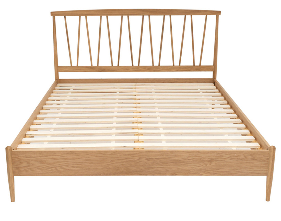 Lit 180x200 cm sommier inclus chêne massif Copenhague