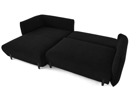 Canapé d'angle gauche 4 places convertible avec coffre en tissu Gianni