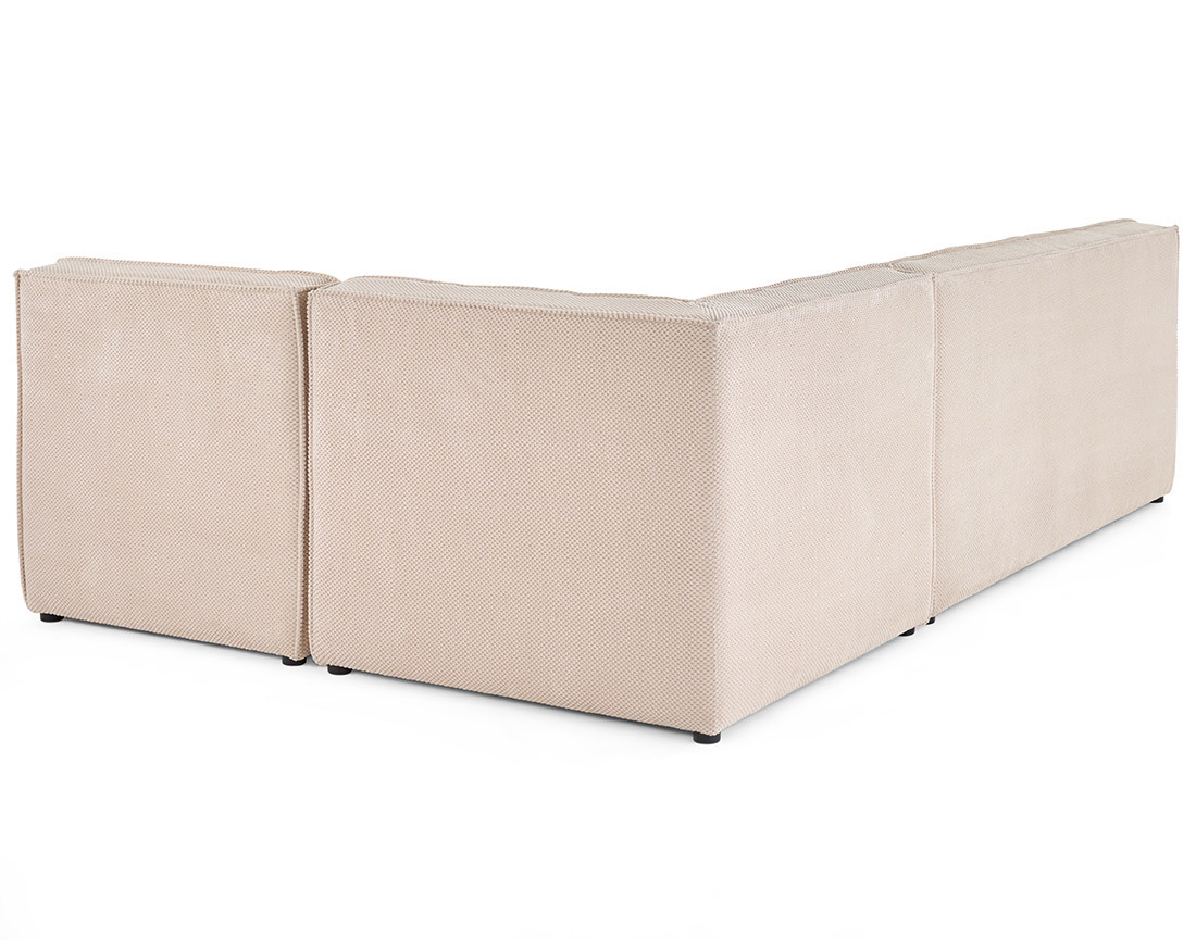 Canapé modulable d'angle réversible 4 places en velours texturé Ellie