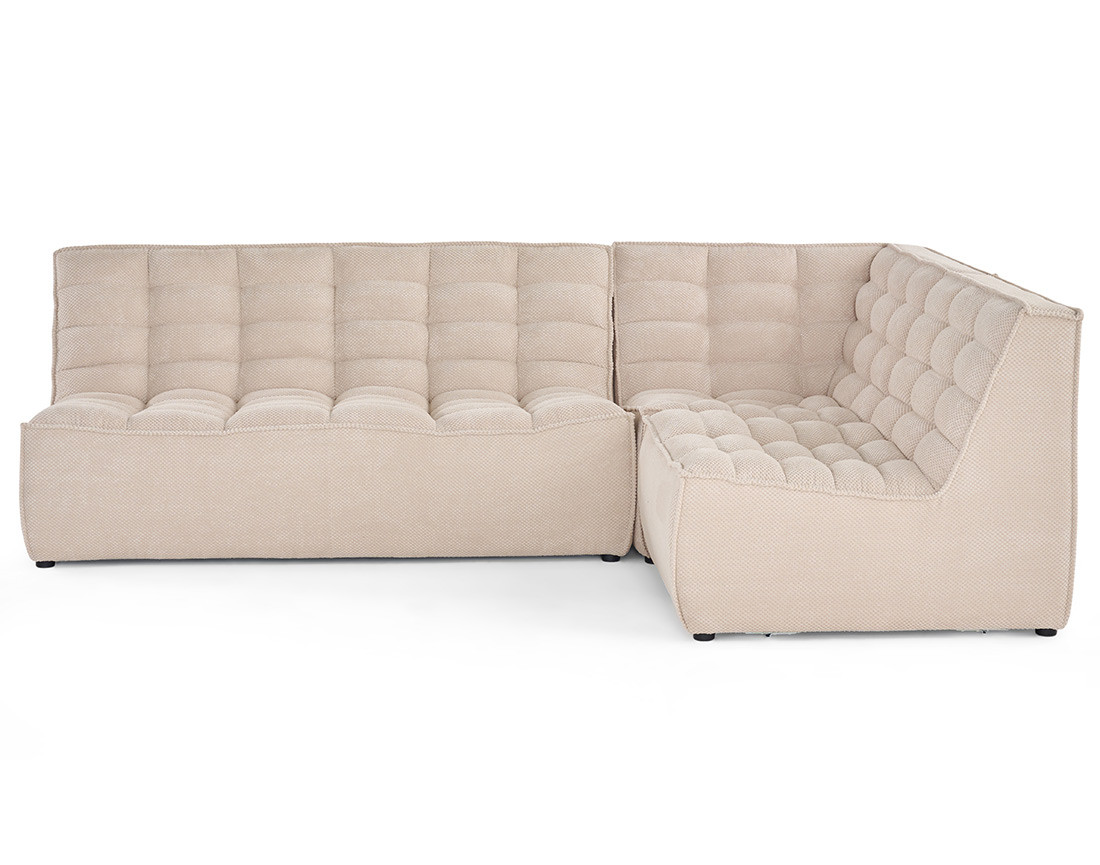 Canapé modulable d'angle réversible 4 places en velours texturé Ellie