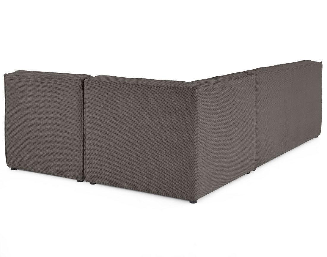 Canapé modulable d'angle réversible 4 places en velours texturé Ellie