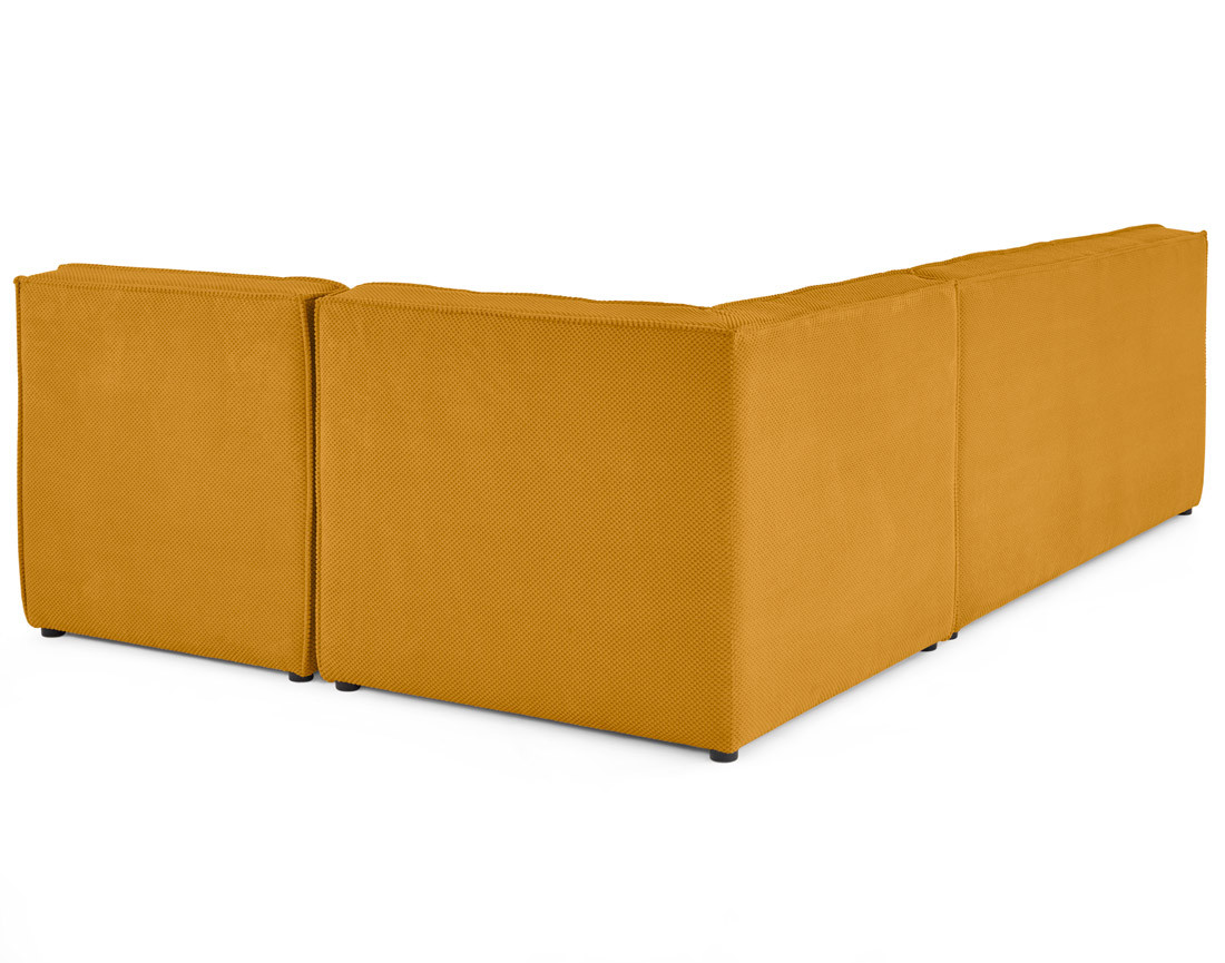 Canapé modulable d'angle réversible 4 places en velours texturé Ellie