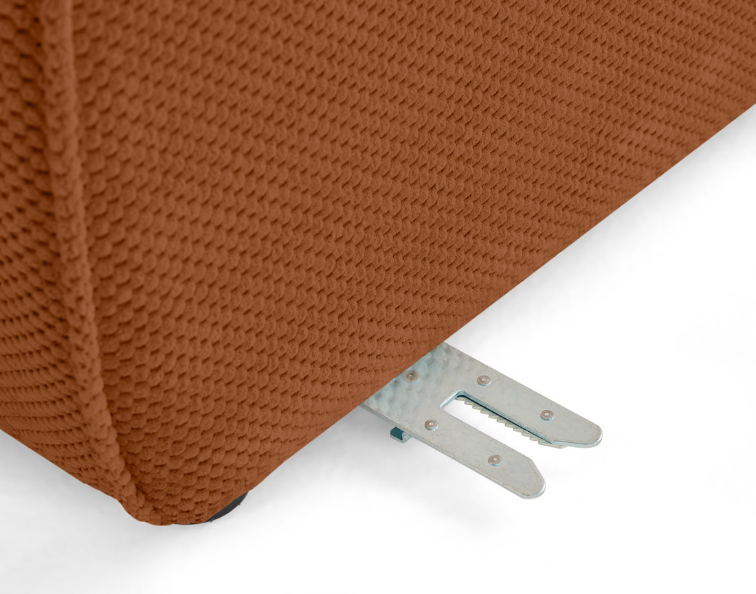 Canapé modulable d'angle réversible 5 places en velours texturé Ellie