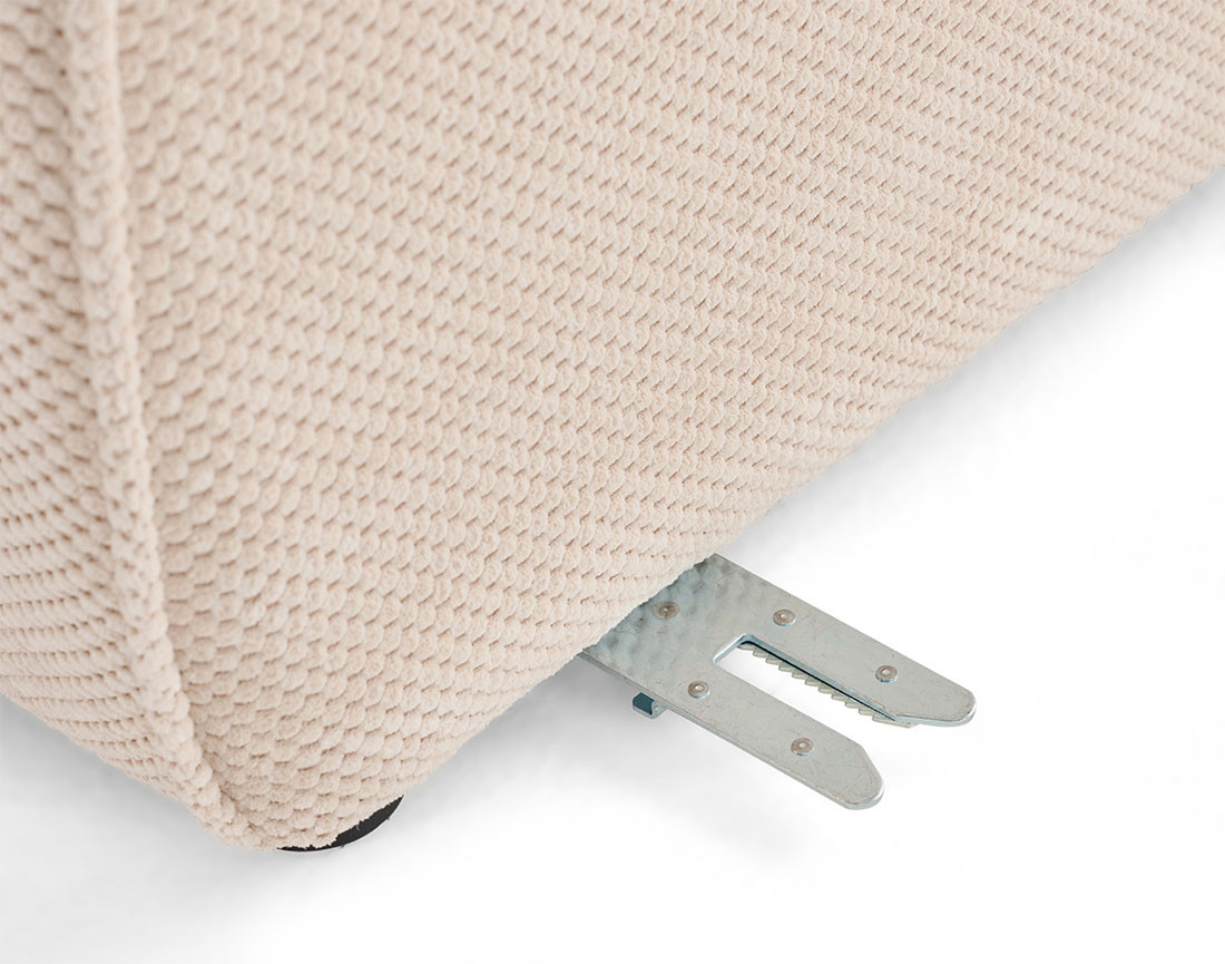 Canapé modulable d'angle réversible 5 places en velours texturé Ellie