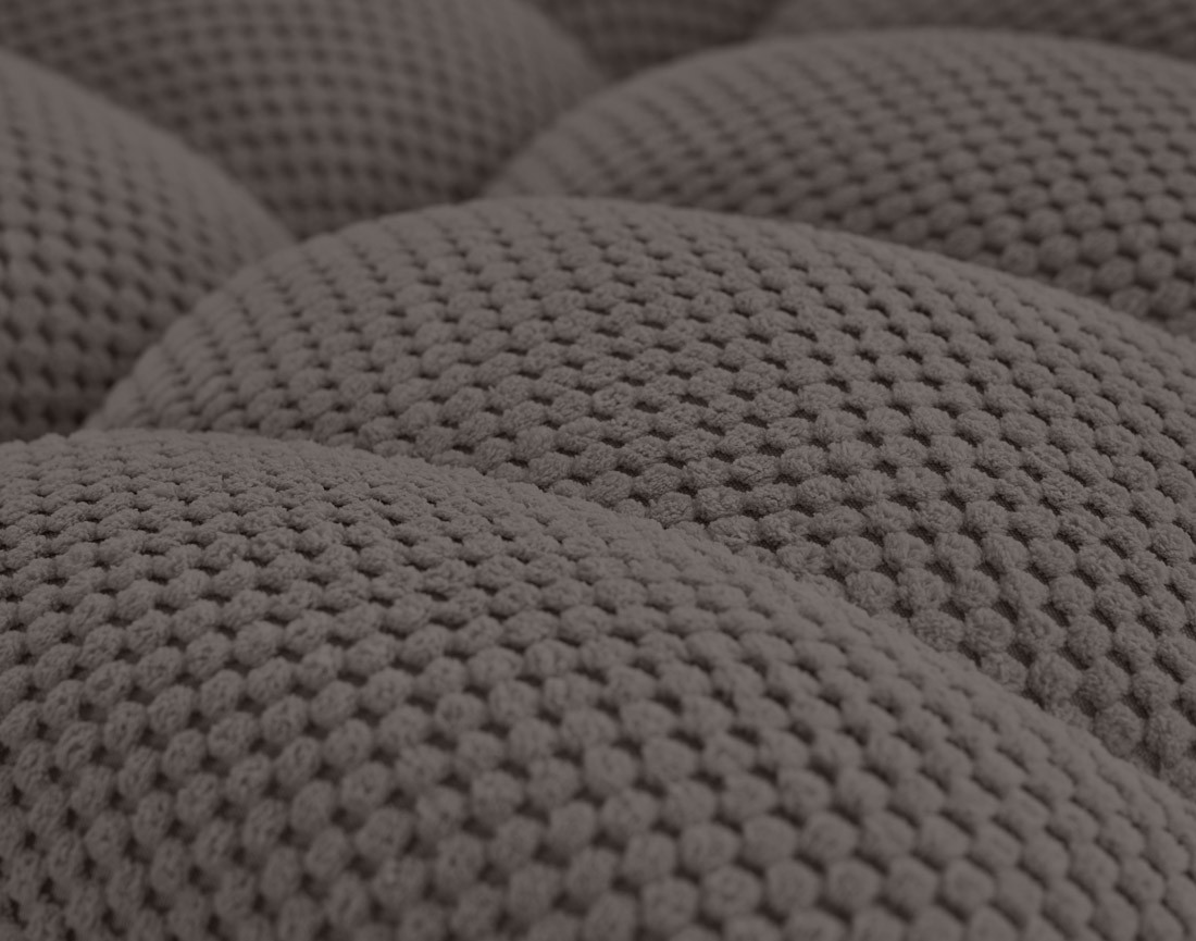 Canapé modulable d'angle réversible 5 places en velours texturé Ellie